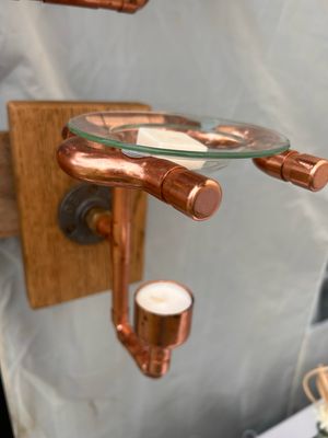 Bespoke Wall Mounted - Solid Oak and Copper Wax Melt Burner