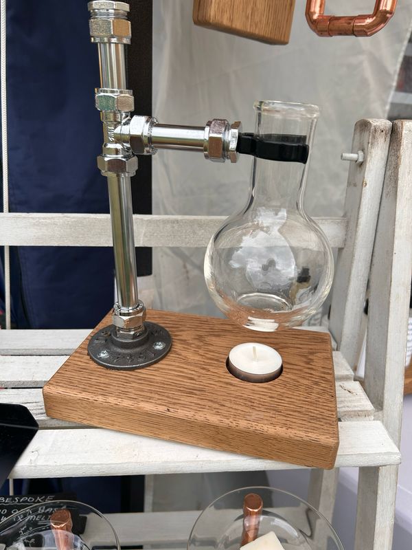 Bespoke Bunsen Burner In Chrome and Oak