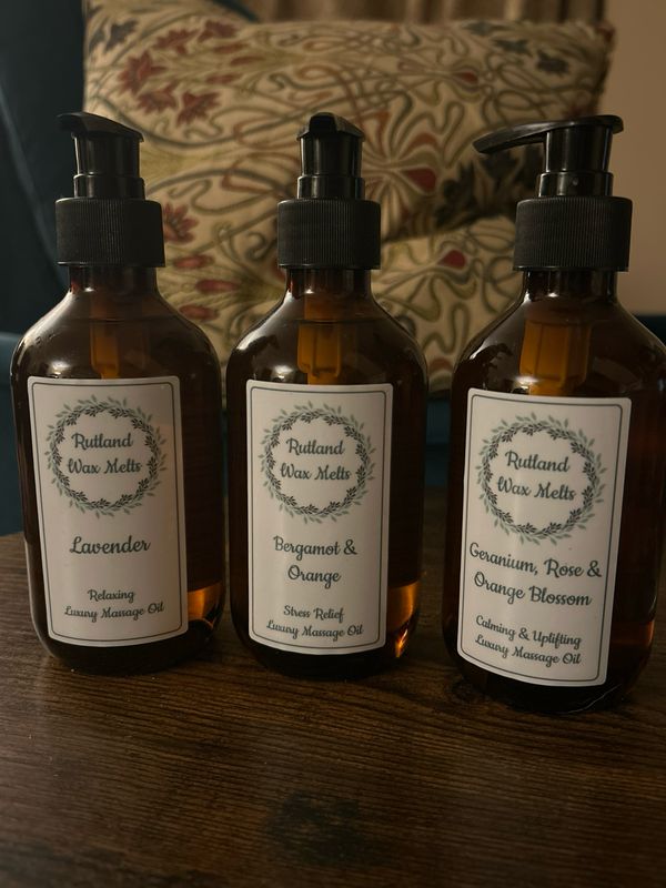 NEW! Luxury Massage Oil - Choice Of 3 Fragrances. Lavender. Geranium With Rose &amp; Orange Blossom. Bergamot &amp; Orange.