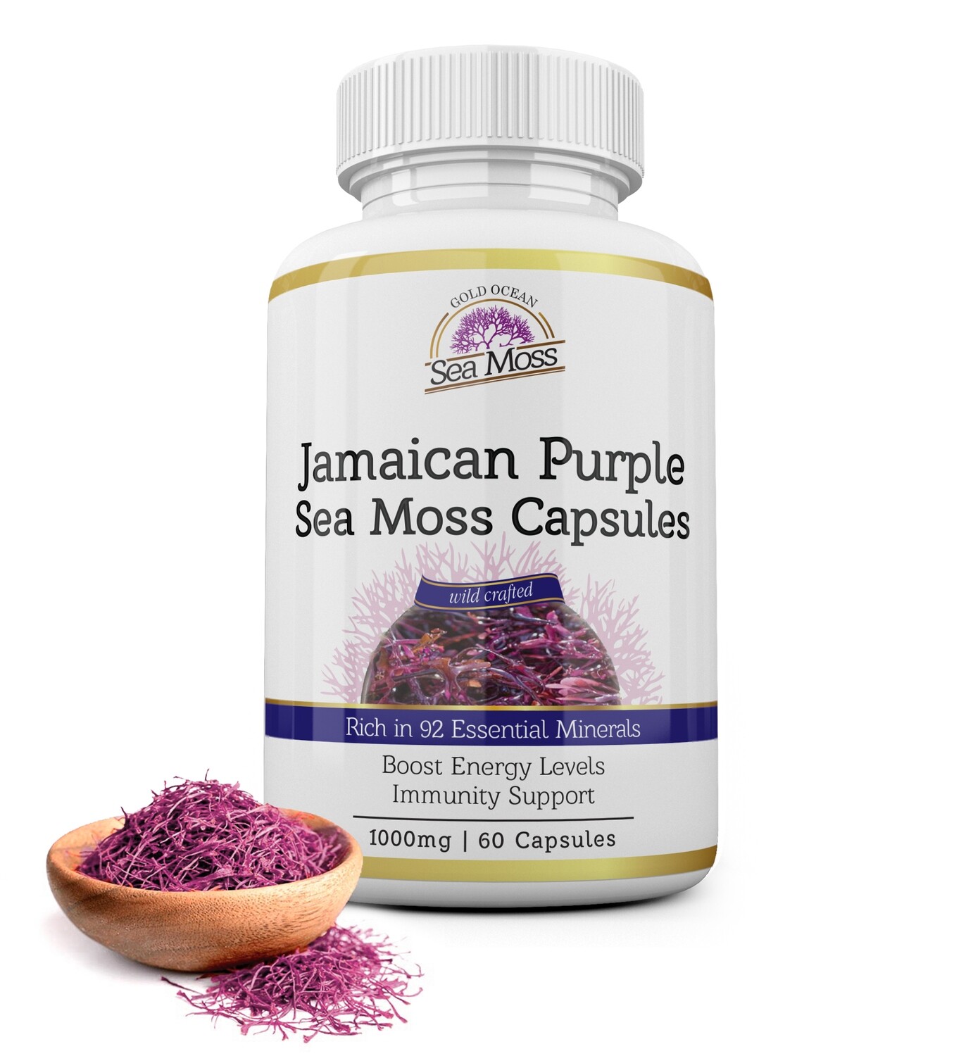 Purple Chondrus Crispus Sea Moss Capsules x 60