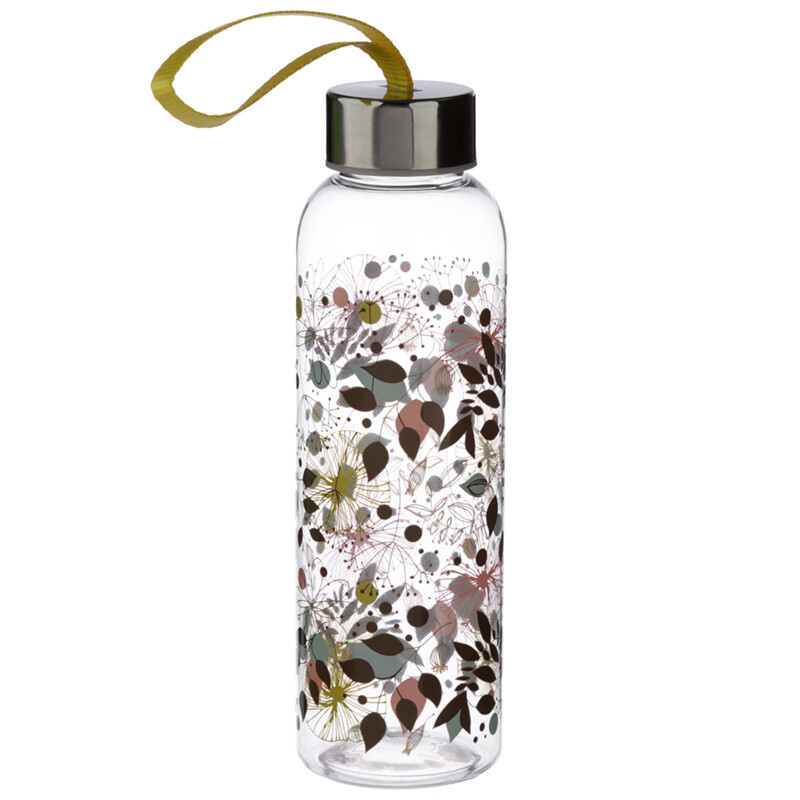 Botanical Wisewood 500ml Reusable Water Bottle with Metallic Lid