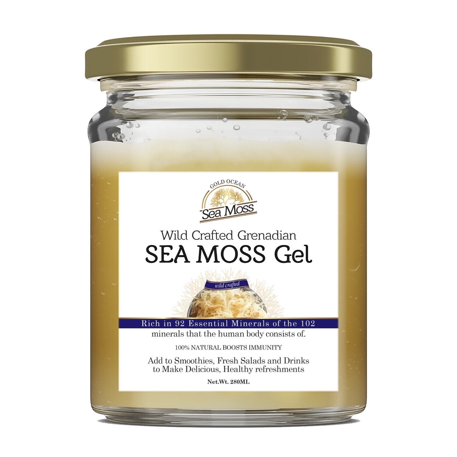 Grenadian sea moss infused with Activated Black Charcoal 280ml