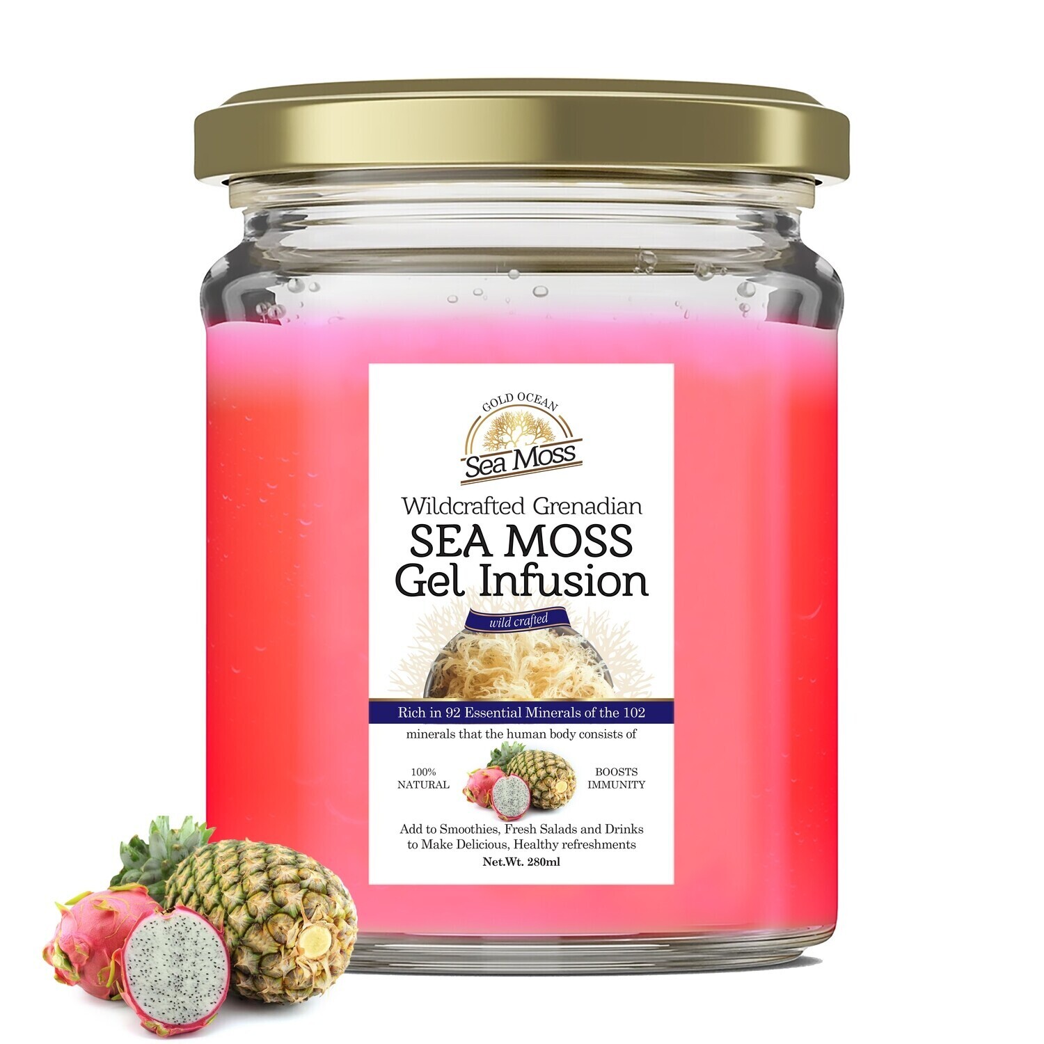 Sea Moss Gel  Pineapple & Dragon Fruit 560 ml
