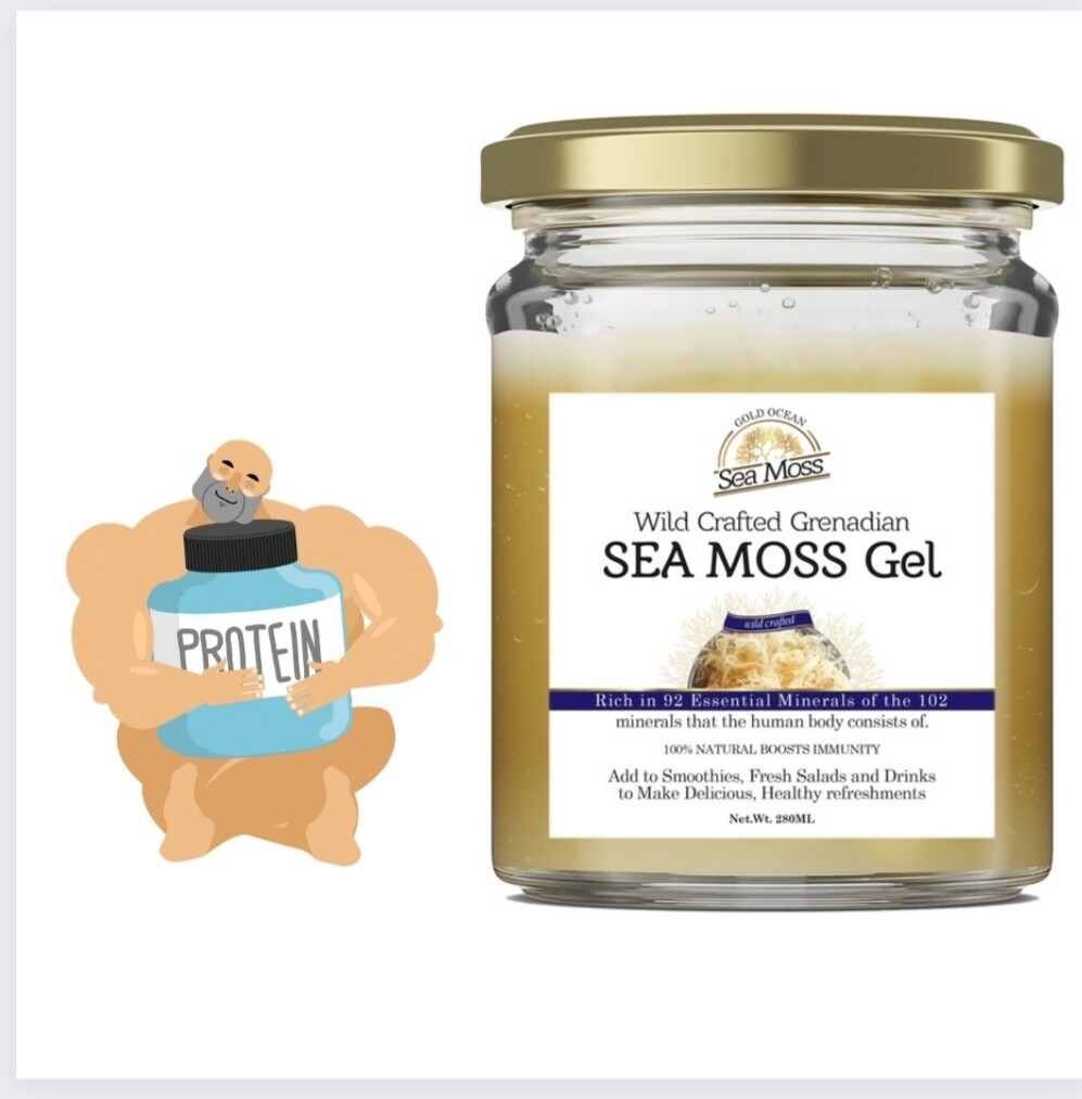  Grenadian sea moss gel infused with  Vegan Protein  280ml