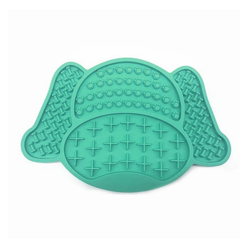 Non-Slip Silicone Dog Lick Pad Pet Food Feeder Bowl Puppy Cat Lick Mat Healthy - Sky Blue