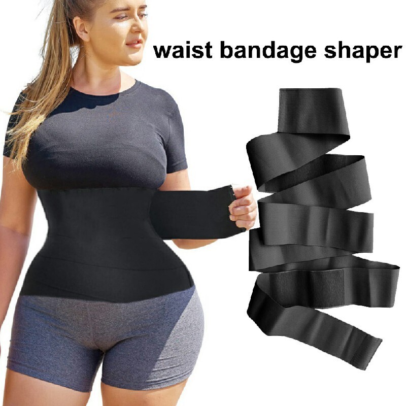 Waist Bandage Body Shaper Wrap Black - 6M