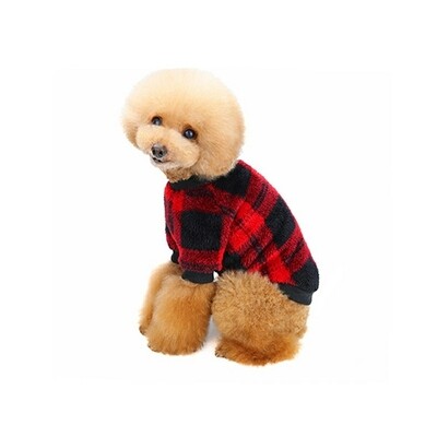 Winter Warm Pet Dog Clothes Soft Fleece Dog Jacket Coat Sweater Puppy Cat Jumper - Red S