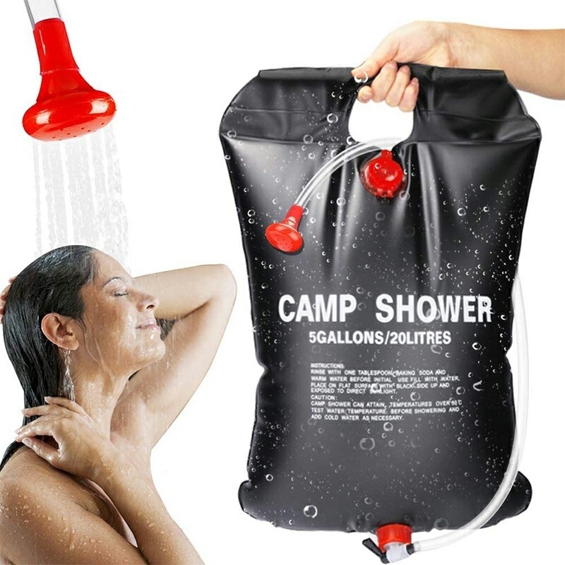 Portable Shower Camping 5 Gallon/20L Outdoor Shower Bag Black Colour Absorb Solar