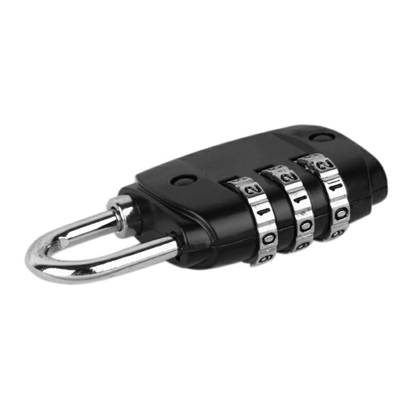 3 x Code Security Lock Password Combination Padlock for Travel Suitcase Bag - Black