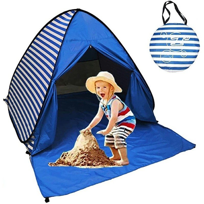Pop Up Beach Tent Shade Sun Shelter UPF 50+ Canopy Cabana 2-3 Person - Blue 