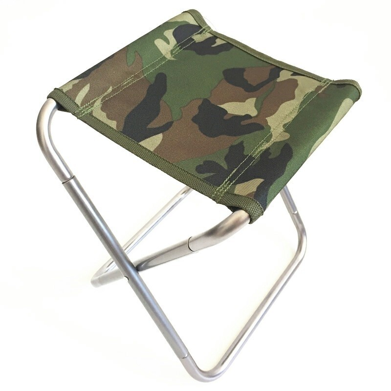 Outdoor Mini Portable Folding Camping Stool Fishing Chair - Black