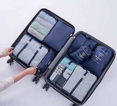 8 Pieces Organiser Set Luggage Suitcase Storage Bags Packing Travel Cubes -