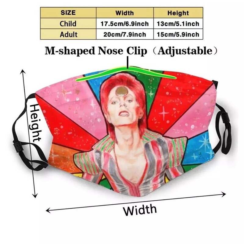 Colourful Aladdin Sane Face mask.