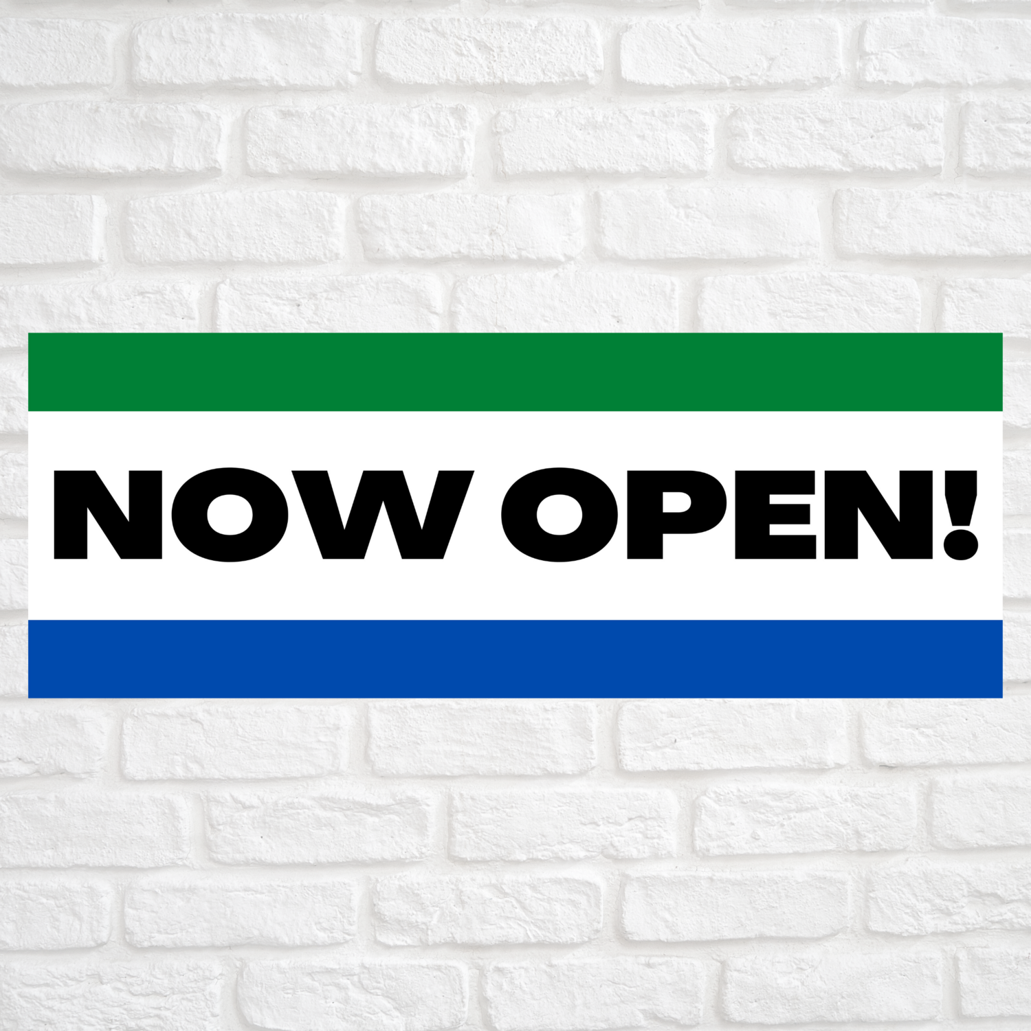 Now Open! Green/Blue