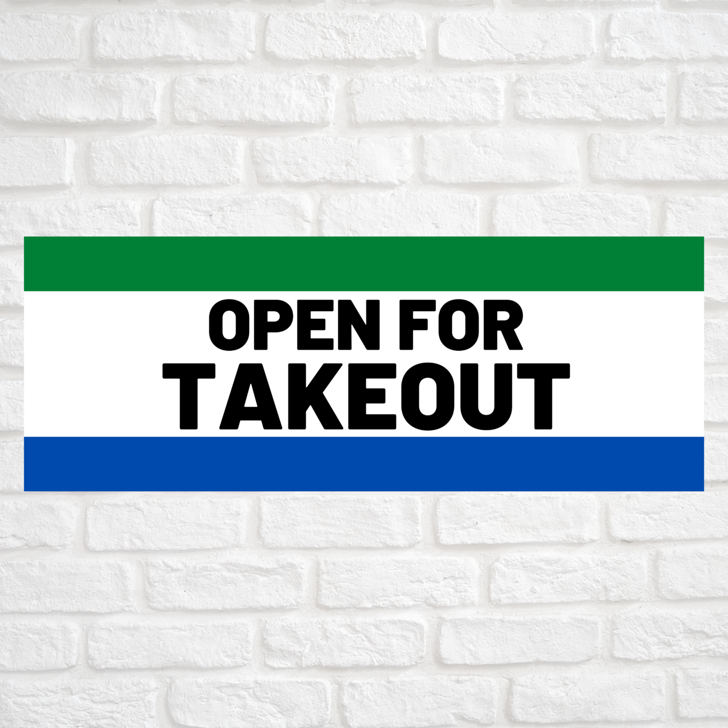 Open For Takeout Green/Blue
