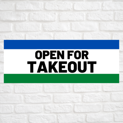 Open For Takeout Blue/Green