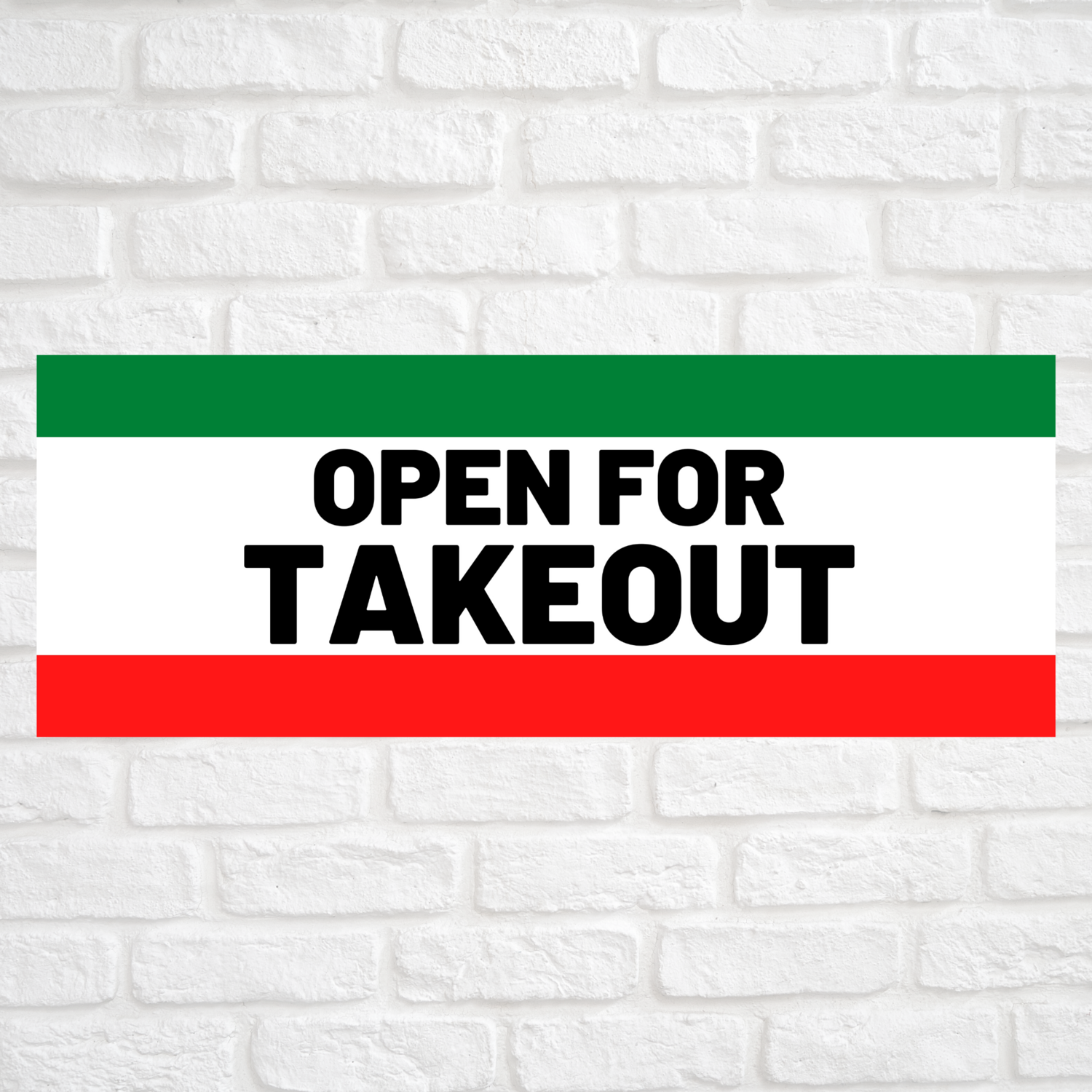 Open For Takeout Green/Red
