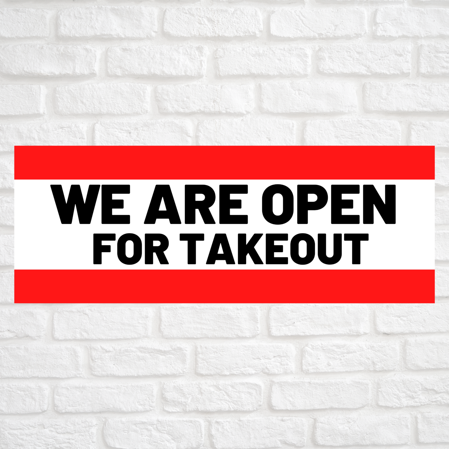 We Are Open For Takeout Red/Red