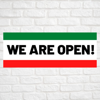 We Are Open! Green/Red