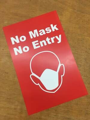 No Mask No Entry Red 11x17 Sign 2-Pack