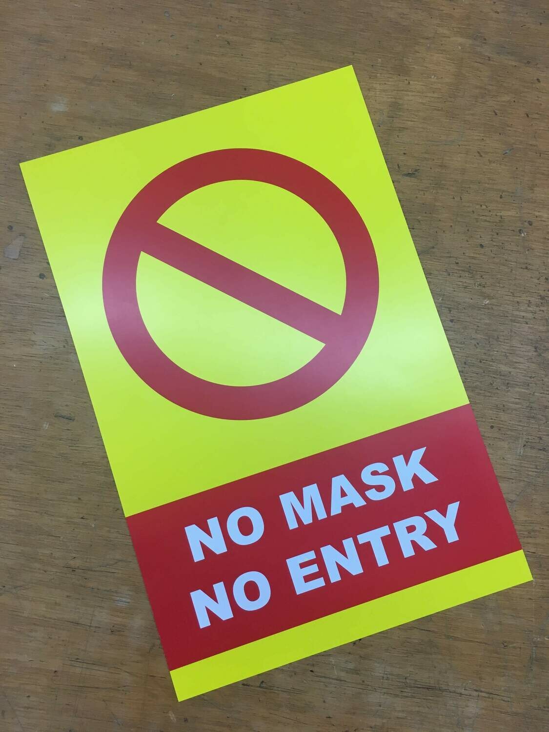 No Mask No Entry Yellow2 11x17 Sign 2-Pack