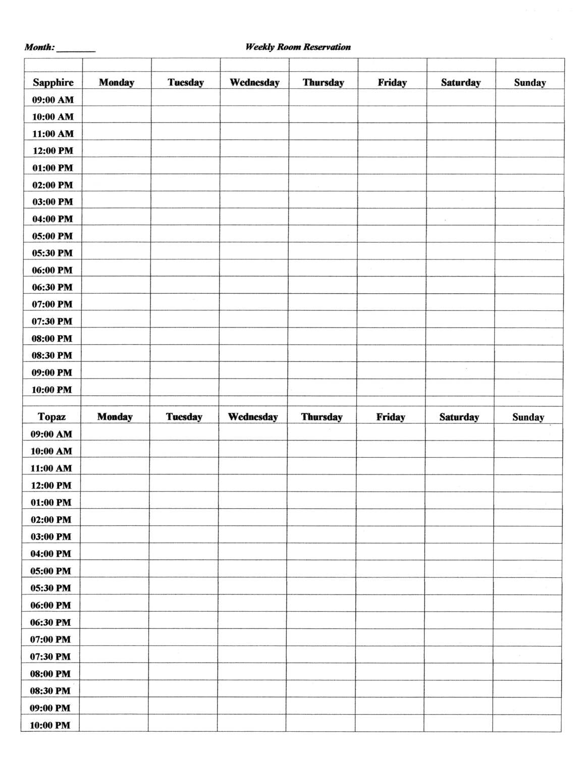 INF04 Weekly Room Reservation