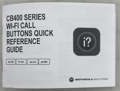 DOC Motorola Quick Reference Guide WIFI CB400 Series Multilingual