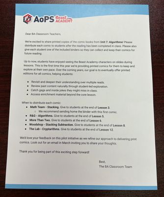 AOPS94 Beast Academy 2.7 Mini Comic Grade 2: Algorithms LETTER