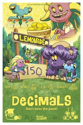 Beast Academy - Decimals 24x36 Sign