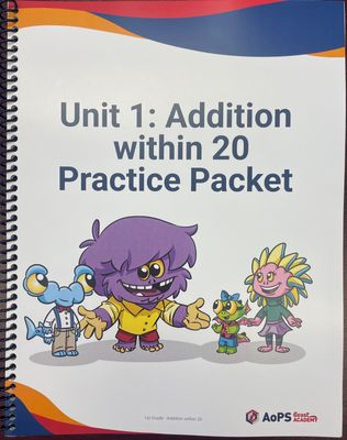 IPL04 Grade 1 - Unit 1: Addition within 20 ENGLISH Practice Packet 2025-2026