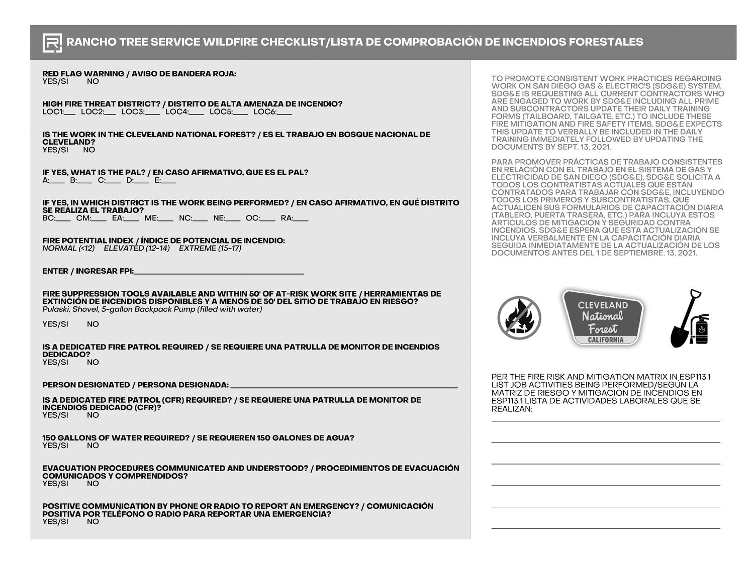 Wildfire Checklist