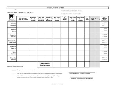 Weekly Time Sheet
