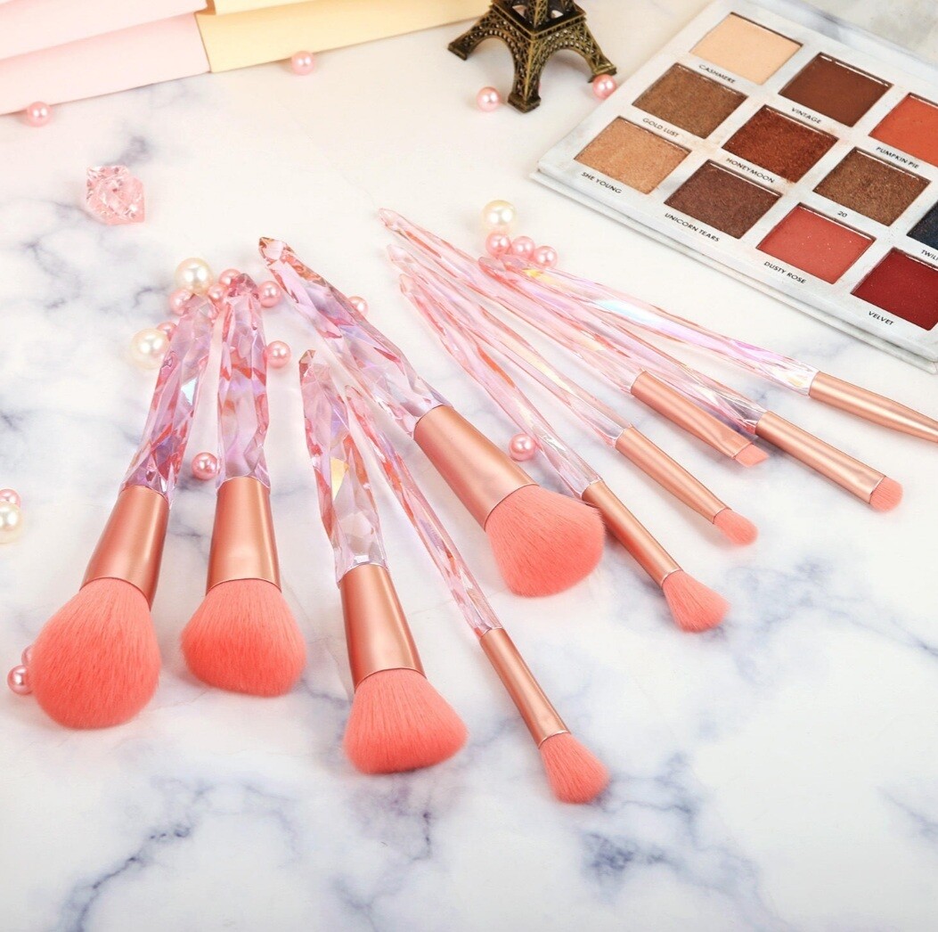Luu&#39;s Crystal Makeup brushes set pink