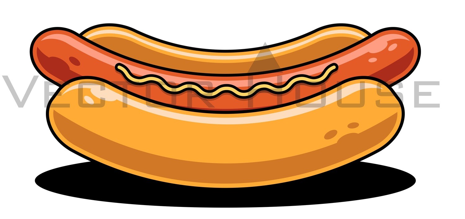 Hot-Dog Bun Vector Art
