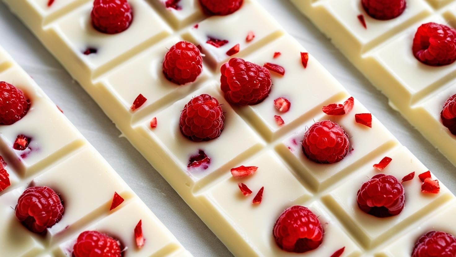 3 Dairy Free & Gluten Free Belgian White Chocolate Bars with Raspberries