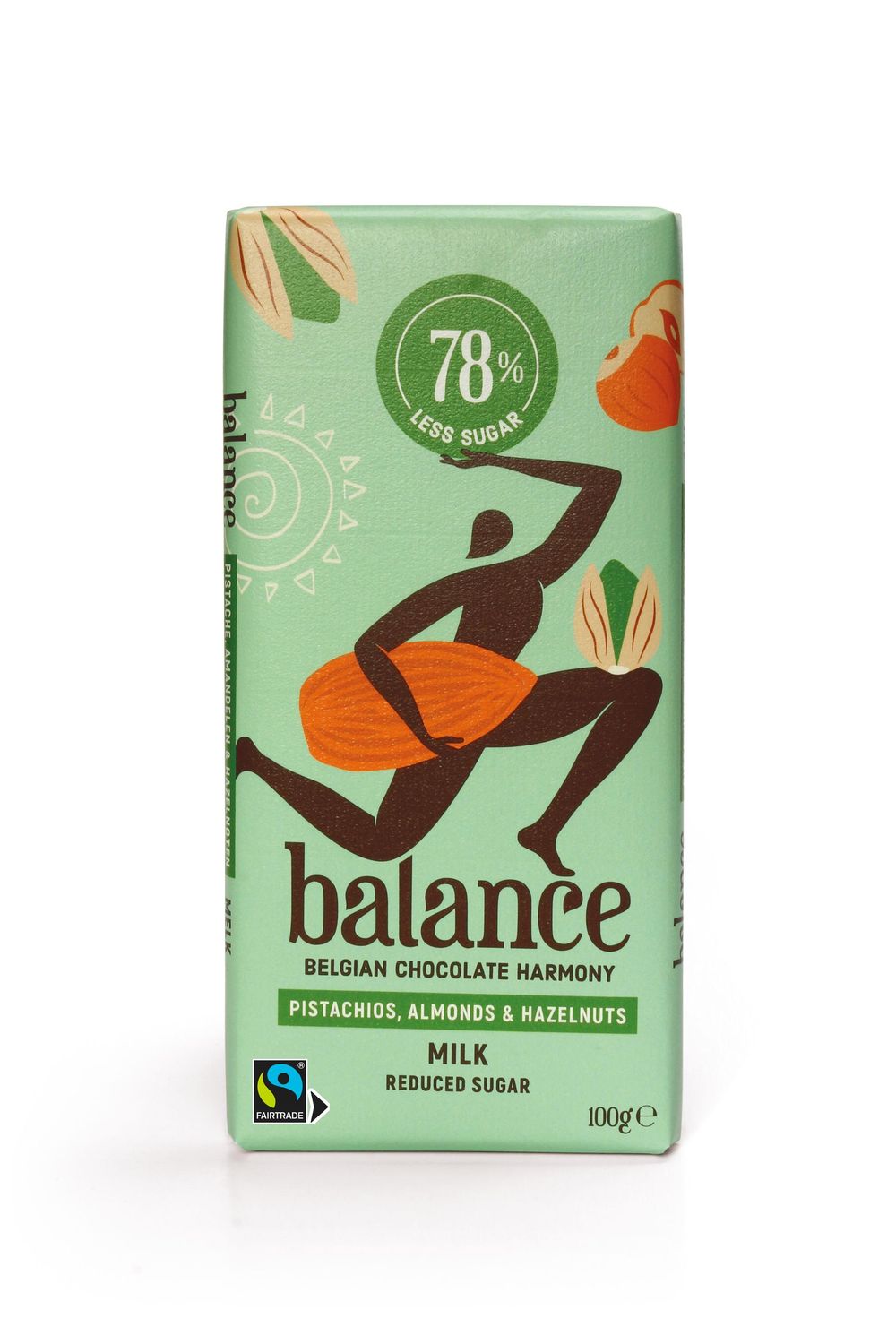 3 Sugar Free & Gluten Free Belgian Milk Chocolate with Almonds, Pistachios and Hazelnuts Bars