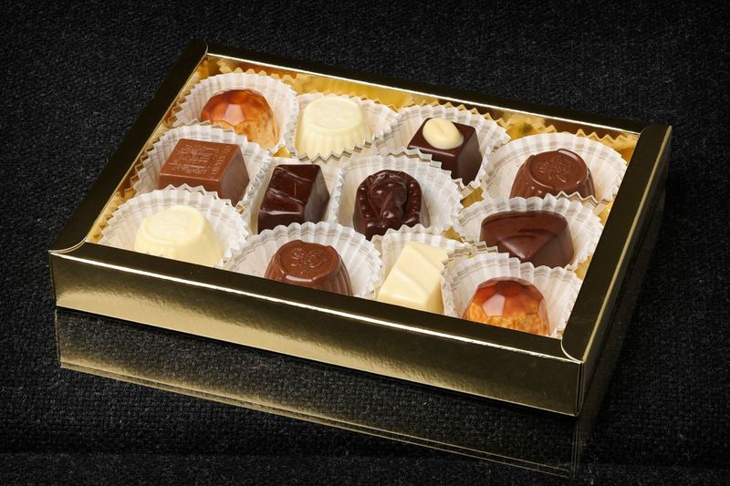 Golden Box Twelve Belgian Chocolates