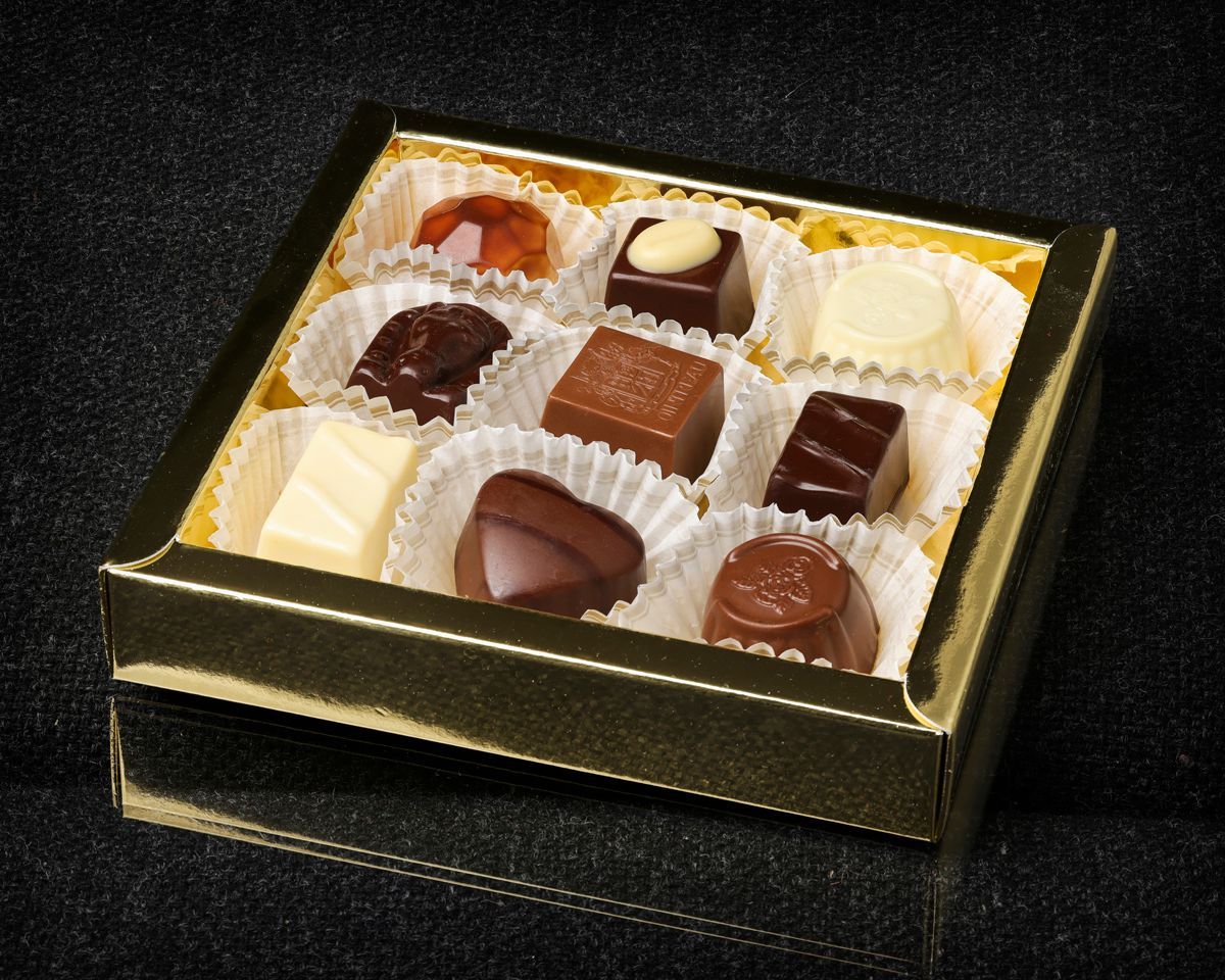Golden Box Nine Belgian Chocolates