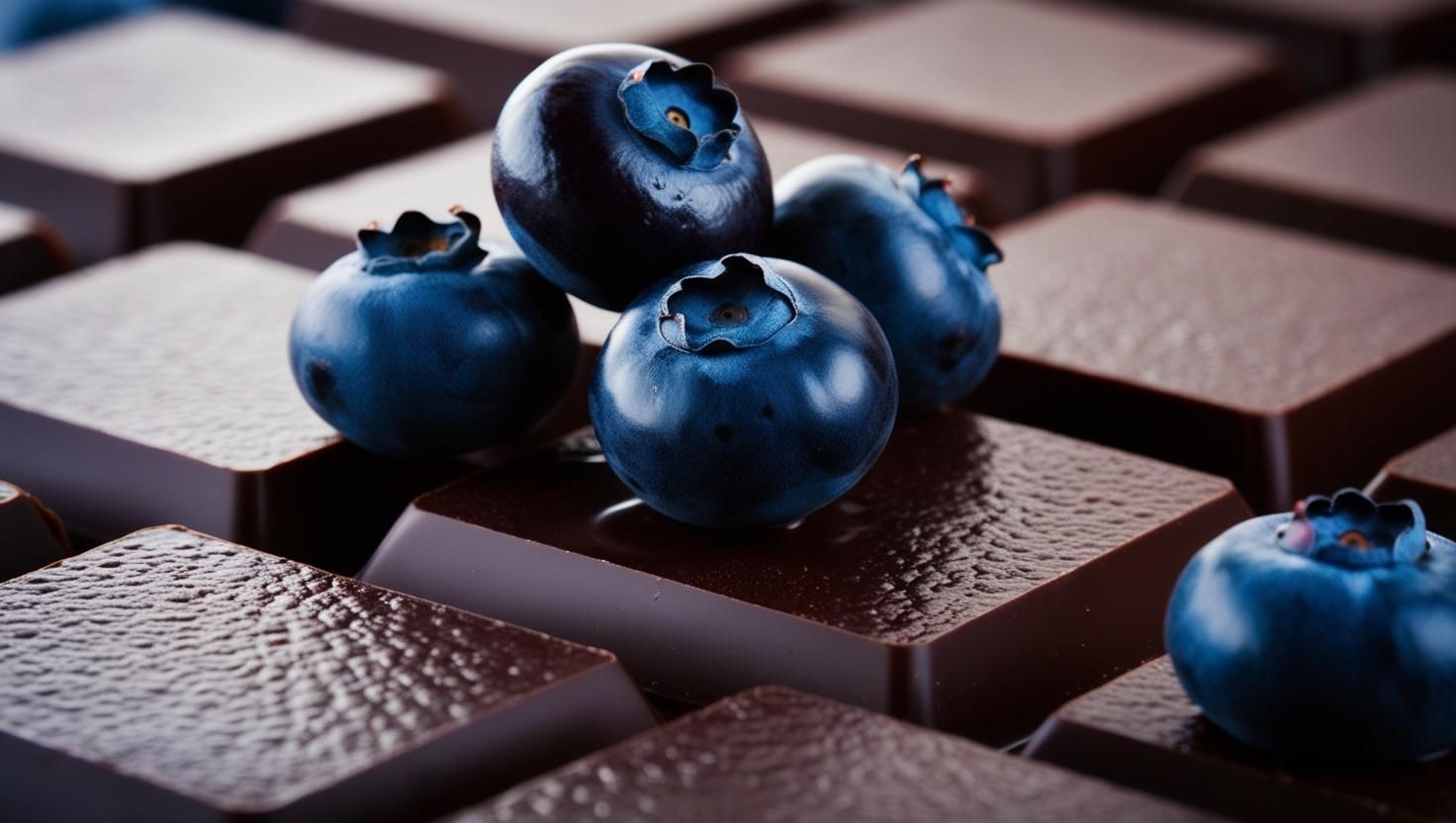 3 No Added Sugar & Gluten Free Belgian Dark Chocolate Bars with Blueberries