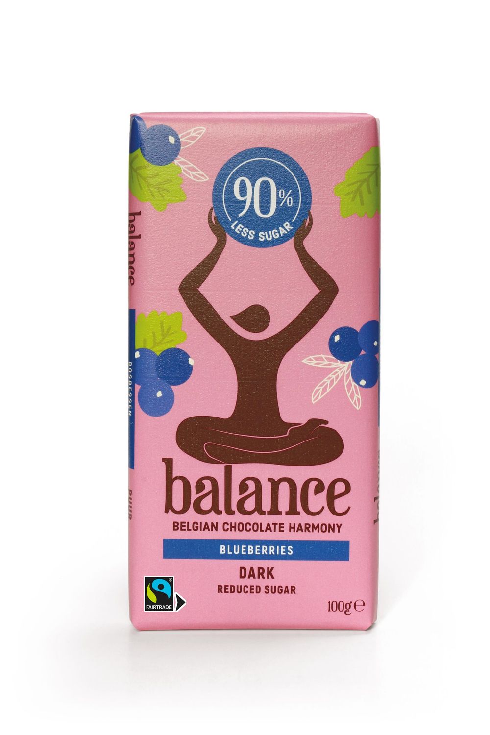 3 No Added Sugar & Gluten Free Belgian Dark Chocolate Bars with Blueberries