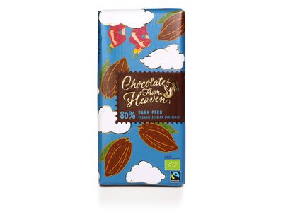 Phoenix Delite Chocolates from Heaven Fairtrade and Organic 80% cocoa Vegan and Gluten Free Belgian Chocolate bar