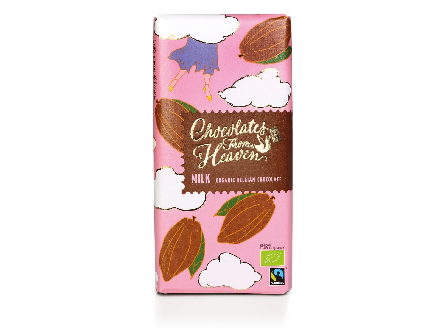 Phoenix Delite Chocolates from Heaven Fairtrade and Organic Belgian Milk chocolate bar which is gluten free and palm oil free