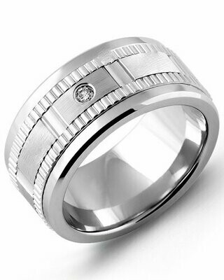 Men's Eternity Accents Wide Diamond Wedding Ring