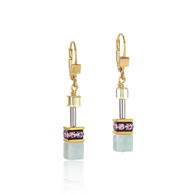Earrings GeoCUBE® Swarovski® Crystals & Gemstones multicolour romance