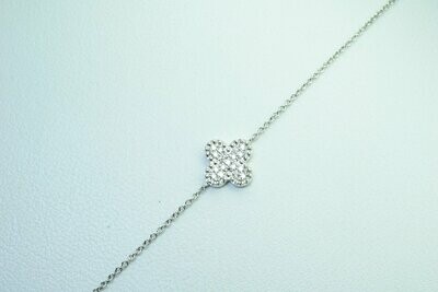 White Gold Diamond Flower Bracelet
