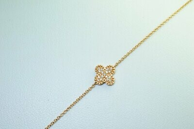 Rose Gold Diamond Flower Bracelet