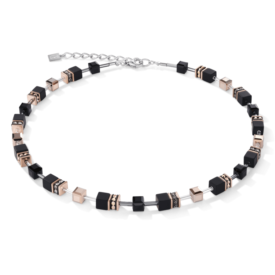 Necklace onyx black-rose gold