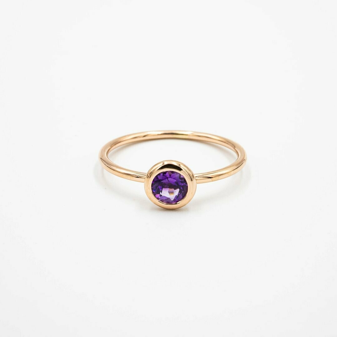 Silver & 9ct Rose Gold Amethyst & Diamond Ring | H.Samuel