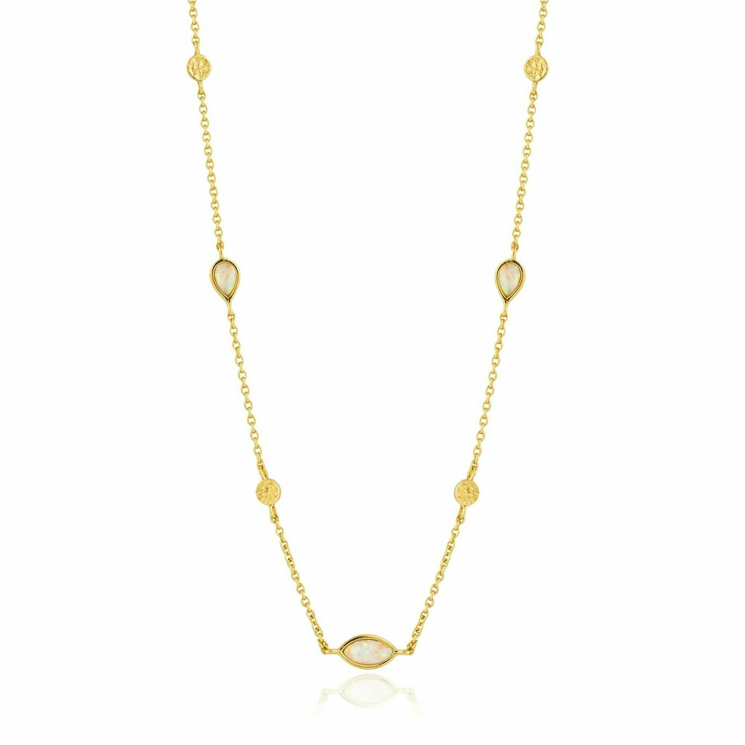 Opal Color Gold Necklace