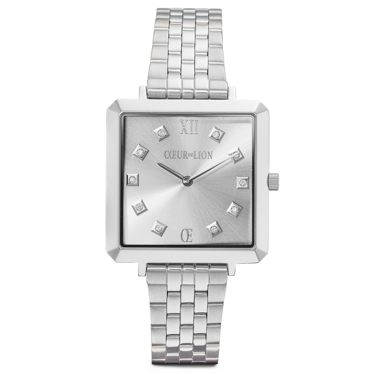 Watch Iconic Square Elegant Monochrome Silver Stainless Steel